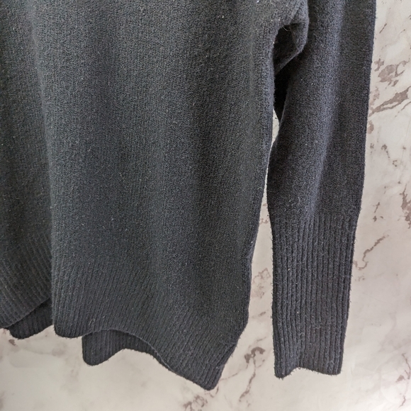 By Anthropologie Sweater Womens Medium Black Boat Neck Slouchy Oversized - Picture 4 of 12